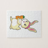 Bunny bij Fitness met Drink fles Legpuzzel (Horizontaal)