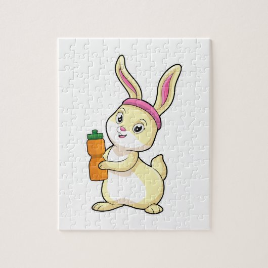 Bunny bij Fitness met Drink fles Legpuzzel (Verticaal)