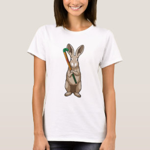 Bunny bij Hockey met Hockey stick T-shirt