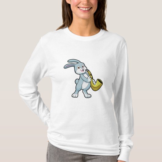 Bunny bij Muziek met Saxophone T-shirt (Voorkant)