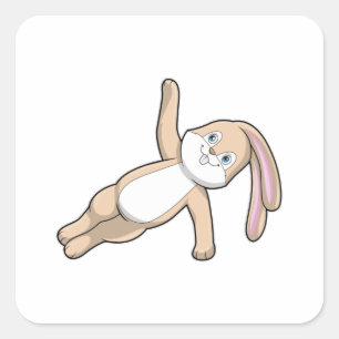 Bunny bij Yoga Stretching Vierkante Sticker