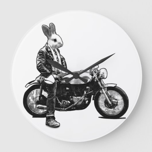 Bunny biker grote klok (Voorkant)