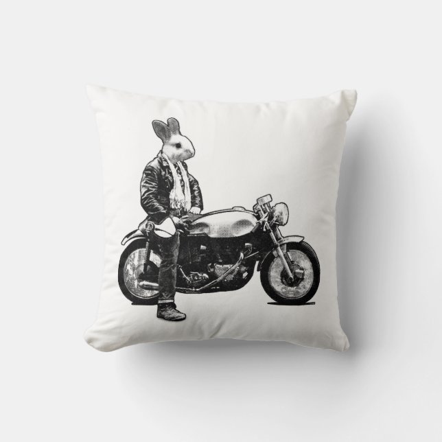 Bunny biker kussen (Voorkant)