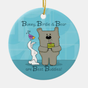 Bunny, Birdie en Beer- Beste Buddies Keramisch Ornament