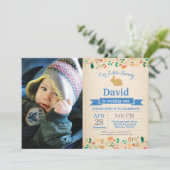 Bunny Birthday Boy Easter 1st First Birthday Kaart (Staand voorkant)