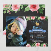 Bunny Birthday Boy Easter 1st First Birthday Kaart (Voorkant / Achterkant)