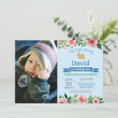 Bunny Birthday Boy Easter 1st First Birthday Kaart (Staand voorkant)