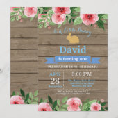 Bunny Birthday Boy Easter 1st First Birthday Kaart (Voorkant / Achterkant)