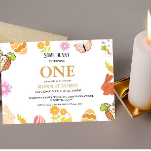 Bunny Birthday Easter 1st eerste verjaardag Kaart