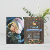 Bunny Birthday Girl Easter 1e verjaardag Kaart (Staand voorkant)