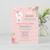 Bunny Birthday Invitation / Bunny Invitation Kaart (Staand voorkant)