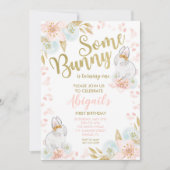 Bunny Birthday Invitation, Bunny Invitation Kaart (Voorkant)