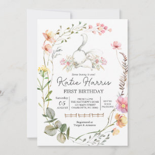 Bunny Birthday Invitation, een of ander konijn is Kaart