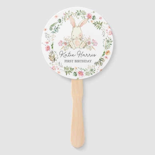 Bunny Birthday Invitation, een of andere bunny fan Handwaaier (Voorkant)