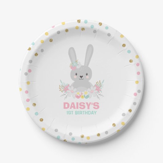 Bunny Birthday Paper Bord een Bunny Party (Voorkant)