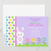 Bunny Birthday Party Uitnodigingen (Voorkant / Achterkant)