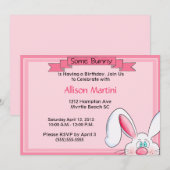 Bunny Birthday Party Uitnodigingen (Voorkant / Achterkant)