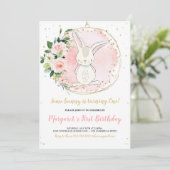 Bunny Birthday Uitnodiging (Staand voorkant)