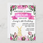 Bunny Birthday Uitnodiging (Voorkant)