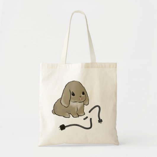 Bunny bites phone cable tote bag (Voorkant)