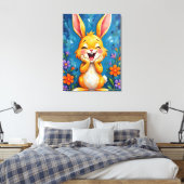 Bunny Bliss Canvas Afdruk (Insitu (Slaapkamer))