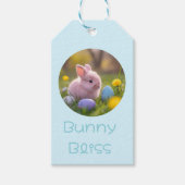 Bunny Bliss - Fluffy Pink Bunny Pasen Cadeaulabel (Voorkant)