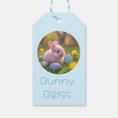 Bunny Bliss - Fluffy Pink Bunny Pasen Cadeaulabel (Achterkant)
