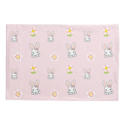 Bunny Bloom Delight Kussensloop (Achterkant-Links)