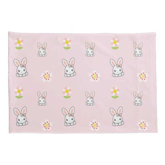 Bunny Bloom Delight Kussensloop (Achterkant-Rechts)