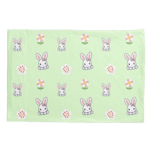 Bunny Bloom Delight Kussensloop (Achterkant-Links)