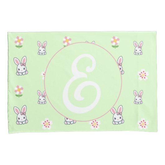 Bunny Bloom Delight Kussensloop (Voorkant-Rechts)