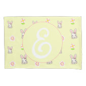 Bunny Bloom Delight Kussensloop (Voorkant-Links)