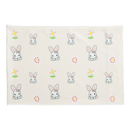 Bunny Bloom Delight Kussensloop (Achterkant-Rechts)