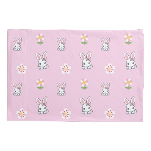 Bunny Bloom Delight Kussensloop (Achterkant-Links)