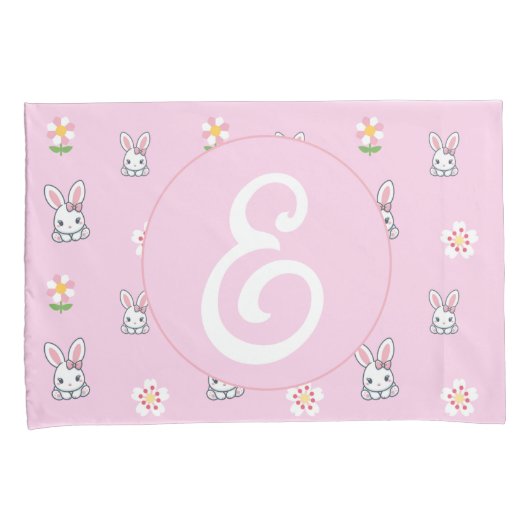 Bunny Bloom Delight Kussensloop (Voorkant-Rechts)