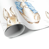 Bunny Blue Baby shower Cadeaupapier (Rol Hoek)