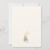 Bunny Blue Baby shower Invitation Kaart (Achterkant)