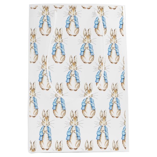 Bunny Blue Baby shower Medium Cadeauzakje (Voorkant)