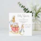  Bunny Blue Boy Baby shower Kaart (Staand voorkant)