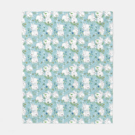 Bunny Blue Fleece Blanket-3-maten