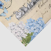  Bunny Blue Floral Paris Post Tissue Paper Tissuepapier (Detail)