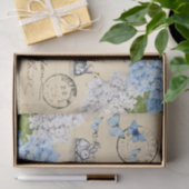  Bunny Blue Floral Paris Post Tissue Paper Tissuepapier (Geschenk)