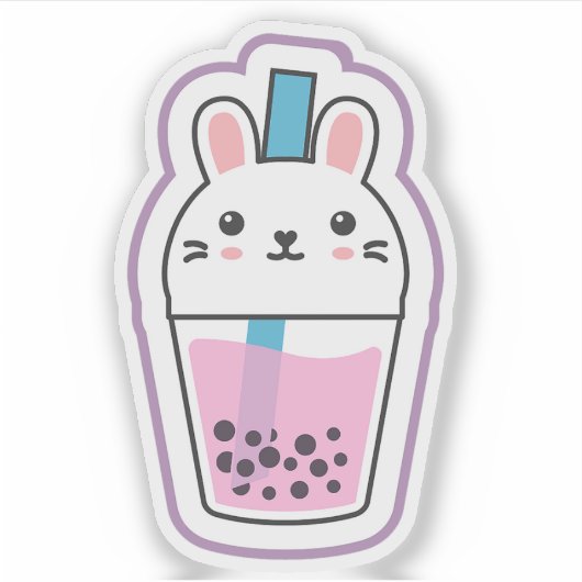 Bunny Boba Sticker (Voorkant)