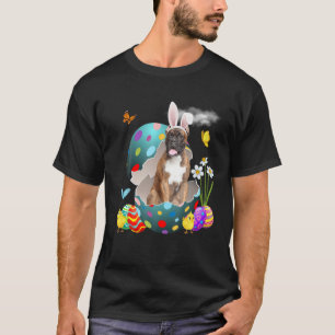 Bunny Boxer Dog Happy Paaseieren T-shirt