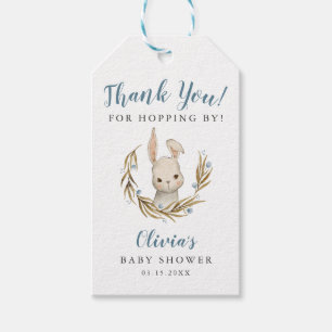 Bunny Boy Baby shower Bedankt voor Hopping By Cadeaulabel