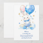 Bunny Boy Invitation d'anniversaire (Devant / Derrière)