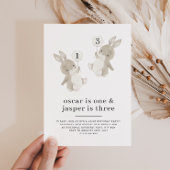 Bunny Boy Invitation d'anniversaire conjointe