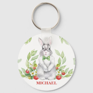 Bunny Boy Monogrammed Sleutelhanger