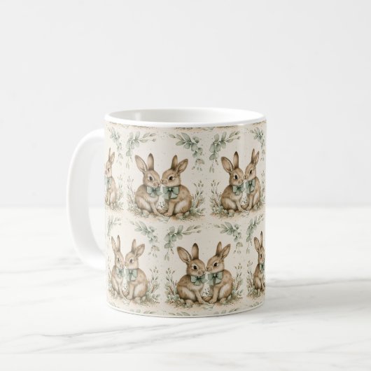 Bunny Breeze Mugs : Spring Sip Joy 🍃 🐇 (Devant gauche)