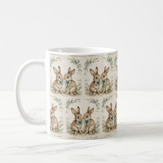 Bunny Breeze Mugs : Spring Sip Joy 🍃 🐇 (Gauche)